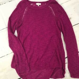 Lou & Grey Loose knit scoop neck fuchsia Sweater